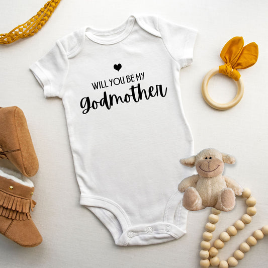 Personalized Baby Bodysuit, Godmother Proposal, Baby Announcement