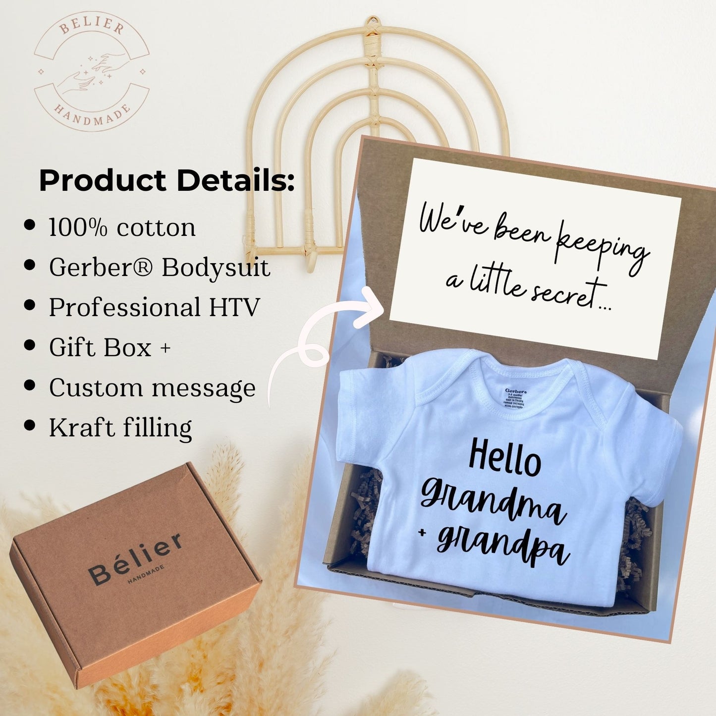 Pregnancy Announcement to Grandparents, Baby Bodysuit