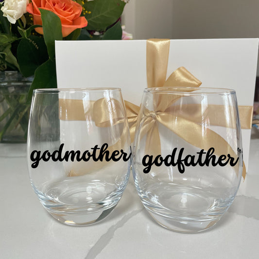Godparent Proposal with Wine Glass Set