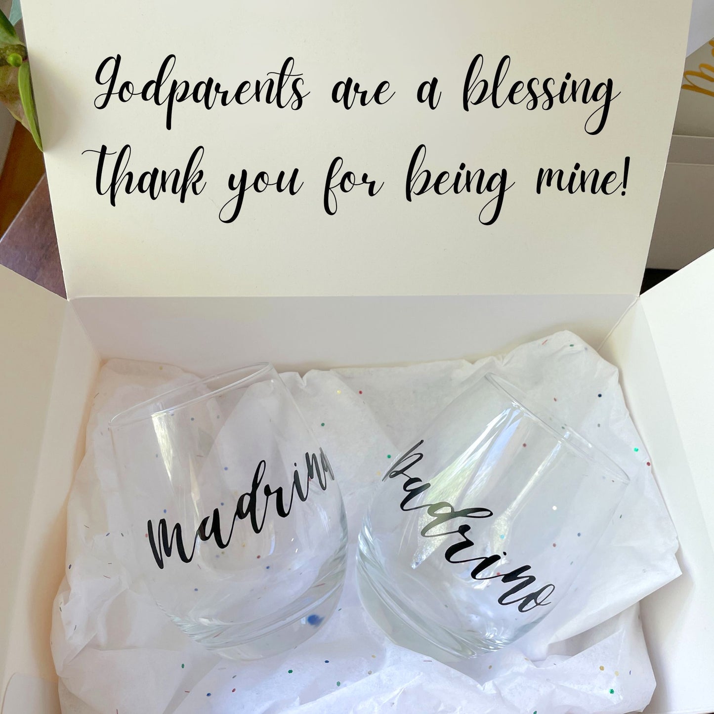 Godparent Proposal with Wine Glass Set